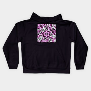 Retro Pink Flower Pattern Kids Hoodie